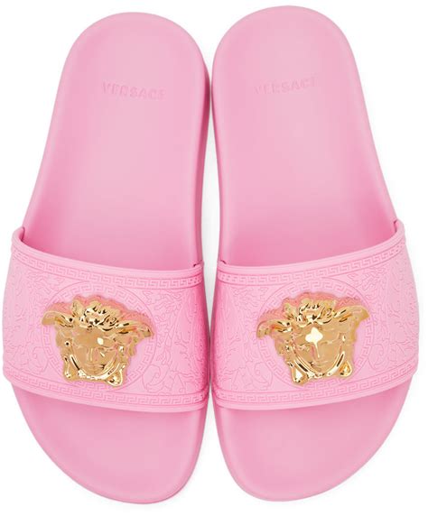 pink versace sandals women|versace pink slides girls.